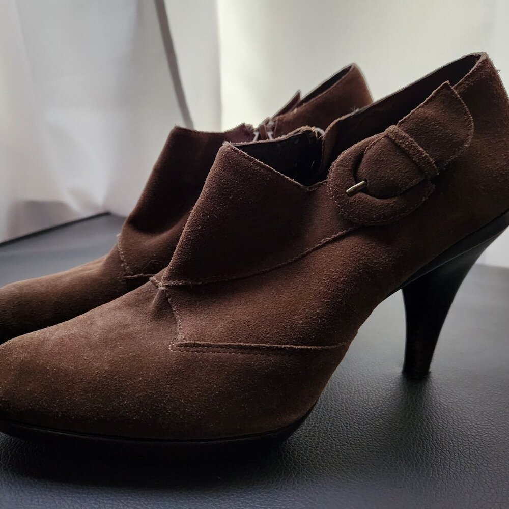 Suede High-Heeled Ankle Boot